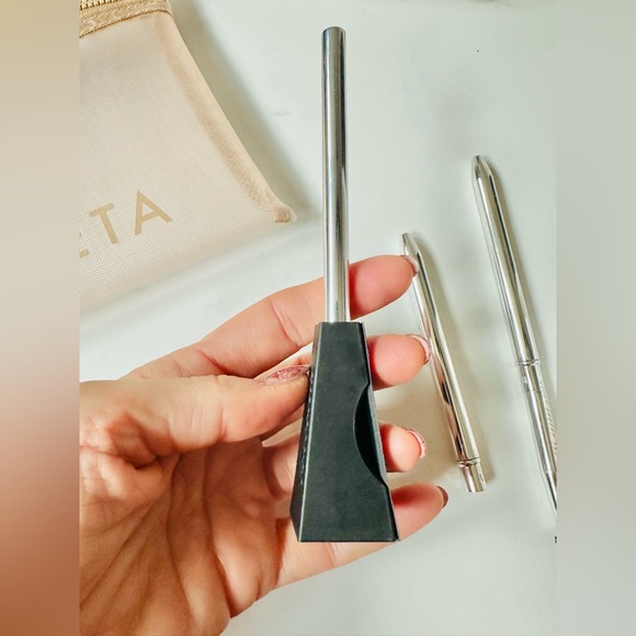 BORBOLETA Mesh Zip Travel Pouch with Travel Size Products, Beige - Picture 3 of 15